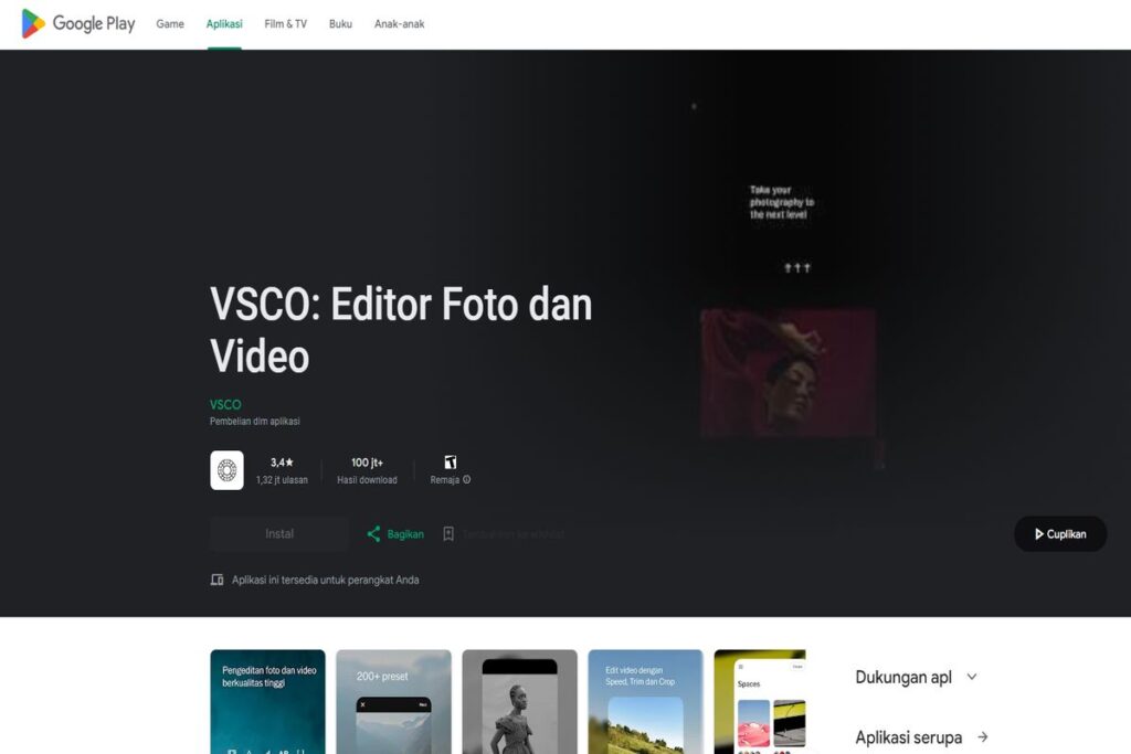 Aplikasi edit foto di HP VSCO
