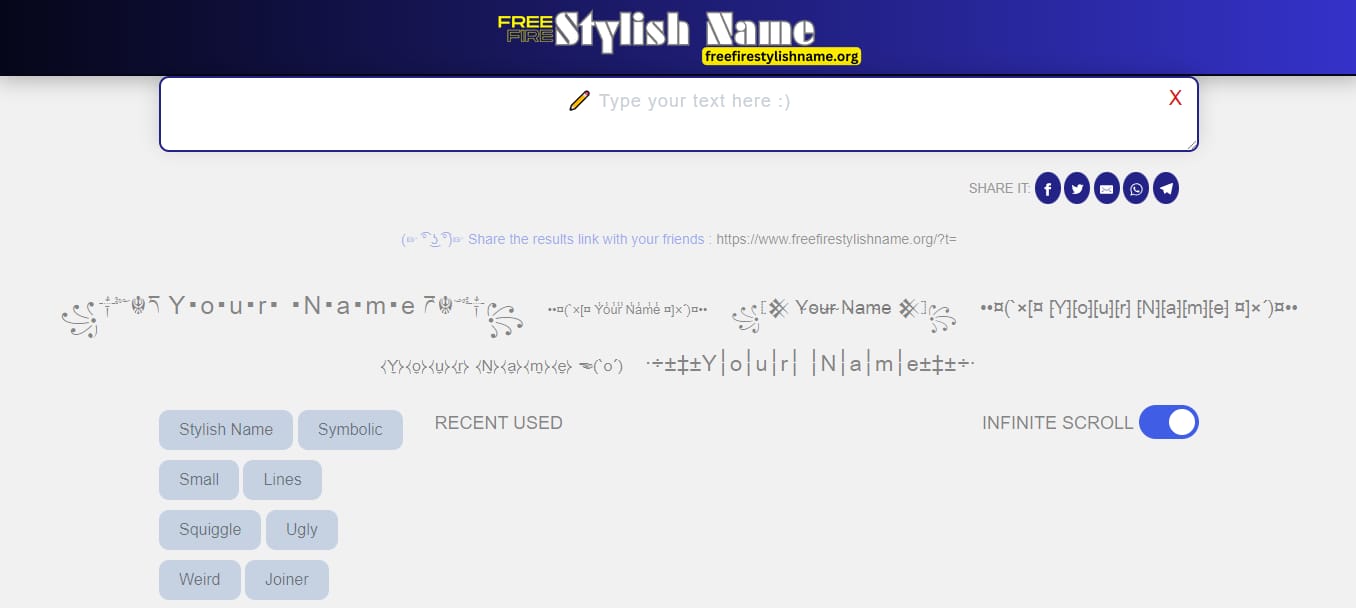 free stylish name game