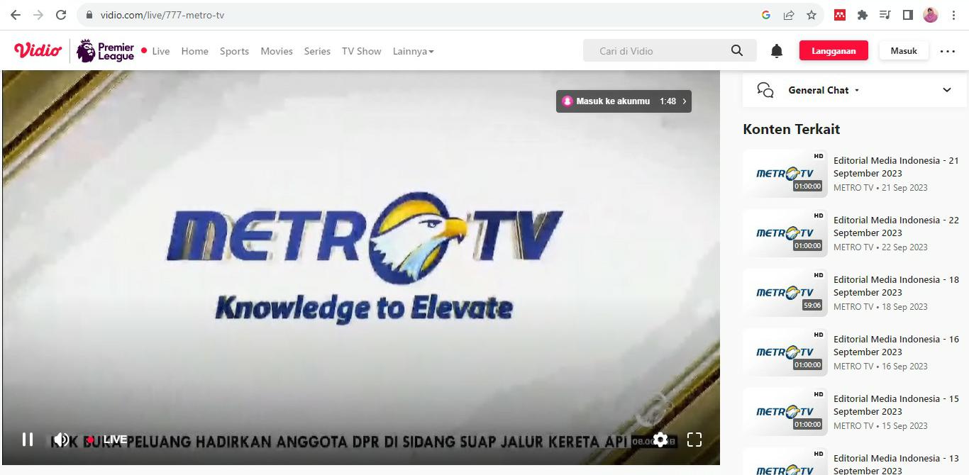 metro tv live vidio