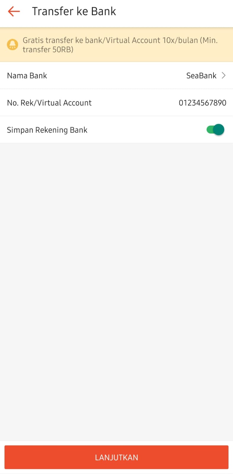 transfer shopee ke seabank