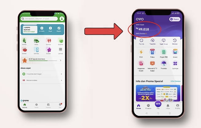 cara transfer gopay ke ovo