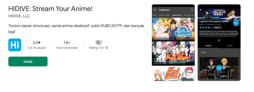 hidive aplikasi nonton anime gratis